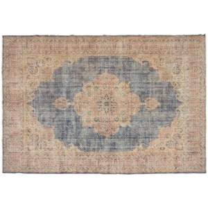 Area Rug, &quot;Turkish Rug, Vintage Rug, 7.10 x 11.2 feet, Oushak Rug, Antique Rug, Oriental Rug, Handmade Rug, Decorative Rug, Muted Rug