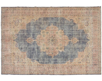 Area Rug, "Turkish Rug, Vintage Rug, 7.10 x 11.2 feet, Oushak Rug, Antique Rug, Oriental Rug, Handmade Rug, Decorative Rug, Muted Rug