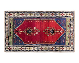 Vintage Konya Rug, 3.1x5.1 ft, 95x155 cm, Handwoven Turkish Wool Rug