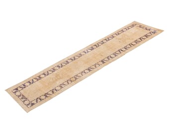 2'4 X 12'11 ft Vintage Rug Runner,Floor Oushak Rug,Hallway Turkish Rug Runner,Oushak Rugs,long runner,narrow long runner,Oushak Long Runner