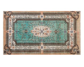 Decorative Vintage Turkish Rug 118x208 cm (3.9 x 6.8 ft) | Antique Style | 60+ Years Old