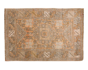 Oushak Rug, 4 x 6 ft, Antique Rug, Oriental Rug, Handmade Rug, Decorative Rug, Muted Rug, Old Rug, Area Rug, Turkish Rug, Vintage Rug