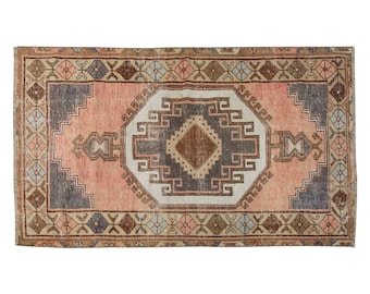 Small Rug, 3'1 x 5'5 feet / 93 x 165 cm,Vintage Rug, Turkish Rug,Oushak rug,Small oushak Rug,Area Rug,Shabby Rug, Small Area Rug