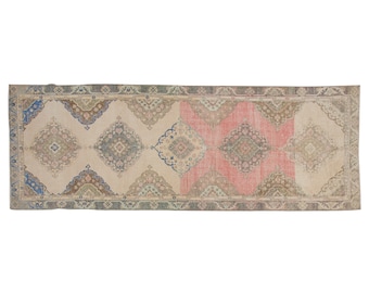 Vintage Rug", Area Rug, Turkish Rug, 4.4 x 12.6 feet, Oushak Rug, Antique Rug, Oriental Rug, Handmade Rug, Decorative Rug, Muted Rug,Old Rug