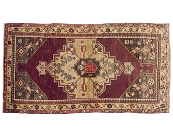 Area Rug, "Turkish Rug, Vintage Rug, 3.9 x 7.1 feet, Oushak Rug, Antique Rug, Oriental Rug, Handmade Rug, Decorative Rug, Muted Rug, Old Rug