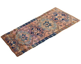 Runner Rug", Turkish Rug, Antique Rug, 4.2 x 9.6 feet, Oushak Rug, Vintage Rug, Oriental Rug, Handmade Rug, Hallway Rug", Kitchen Rug