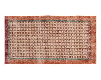 Area Rug, Turkish Rug, Vintage Rug, 2.4 x 5.1 feet, Oushak Rug, Antique Rug, Oriental Rug, Handmade Rug, Decorative Rug, Muted Rug, Old Rug