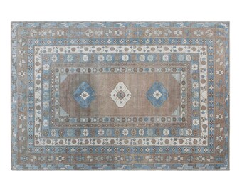Turkish Vintage Rug 6'1" x 8'10" (185x270 cm), 60+ Years Old Handmade Oushak Rug, Antique Rug, Area Rug, Bohemian Rug