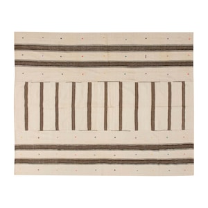 Striped Design Turkish Kilim Rug,Stripe Kilim Rug 238x280cm,Minimalist Modern Kilim Rug,Striped Turkish Rug,Striped Kilim Rug 7'10 x 9'2 ft