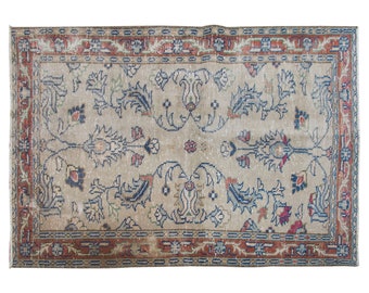 Oushak Rug", Area Rug, Turkish Rug, Vintage Rug, 3.5 x 5.4 feet, Antique Rug, Oriental Rug, Handmade Rug, Decorative Rug, Muted Rug, Old Rug