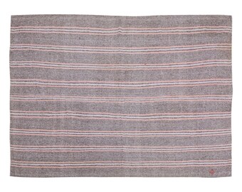 Minimalist Modern Kilim Rug,Striped Turkish Rug,Striped Kilim Rug 7 x 9'10 feet,Stripe Kilim Rug,213x300cm,Striped Design Turkish Kilim Rug