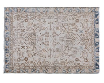Antique Oushak 95x130 cm (3'1" x 4'3"), Turkish Handmade Wool, 60+ Years Vintage Piece