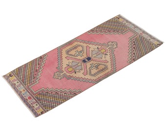 Runner Rug", Turkish Rug, Antique Rug, 2.4 x 6.3 feet, Oushak Rug, Vintage Rug, Oriental Rug, Handmade Rug, Hallway Rug", Kitchen Rug