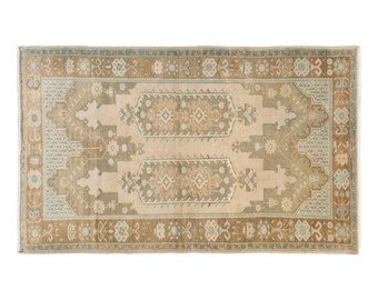 4'1" x 7'3" feet, 125 x 222 cm,Handmade Wool Rug,FREE SHIPPING! Vintage Rug,Turkish Rug,Decorative Rug,Oushak Rug,Rug