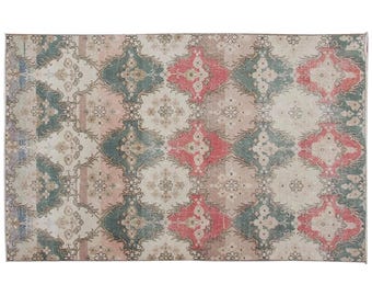 Vintage Rug", Area Rug, Turkish Rug, 4.5 x 7.1 feet, Oushak Rug, Antique Rug, Oriental Rug, Handmade Rug, Decorative Rug, Muted Rug, Old Rug
