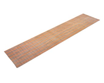 Striped Cotton Kilim Runner Rug, 109 x 557 cm – Handwoven Turkish Kilim, Minimalist Modern Flatweave, Vintage Boho Hallway Rug, 3'7" x 18'3"
