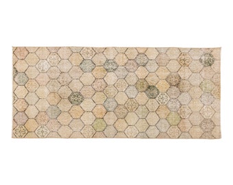 Small Rug, 2'3" x 5'6" feet /68 x 168 cm,Vintage Rug,Turkish Rug,Abstract design rug,Trend Rug, Muted Colors Rug, Shabby Rug, FREE SHIPPING