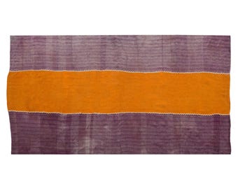 Vintage Turkish Kilim Rug, 3.8 x 8.4 ft, 117 x 255 cm, Handwoven Wool Kilim Rug