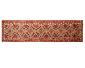 Large One-of-a-Kind Vintage  Kurdish Herki Runner 92x360 cm (3x11.8 ft) | 60+ Years Old