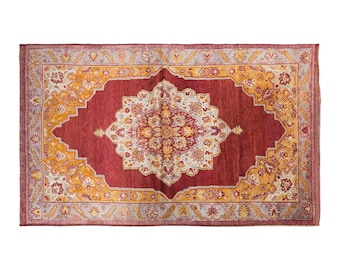Vintage Karapınar Konya Rug, 4.3x6.7 ft, 132x205 cm, Handwoven Turkish Wool Rug