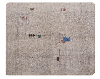 Minimalist Kilim Rug,Goat Hair Turkish Rug,Solid Kilim Rug 6'11 x 8'7 feet,Minimal Kilim Rug,212x262cm,Goat Hair Turkish Kilim Rug