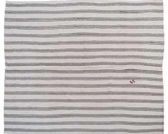 Minimalist Modern Kilim Rug,Striped Turkish Rug,Striped Kilim Rug 7'1 x 9'1 feet,Stripe Kilim Rug,216x278cm,Striped Design Turkish Kilim Rug