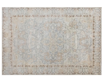 Vintage Oushak Rug 125x180 cm (4.1x5.9 ft), 60+ Years Old Antique Turkish Area Rug, Oriental Handmade Wool Carpet, Muted Decorative Rug