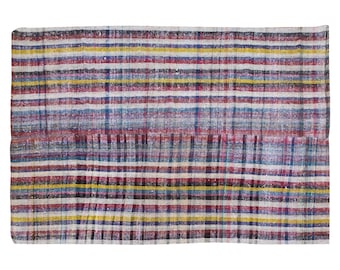 Stripe Kilim Rug, 236x355cm , Striped Design Turkish Kilim Rug, Minimalist Kilim Rug, Striped Turkish Rug, Striped Kilim Rug 7'9 x 11'8 feet
