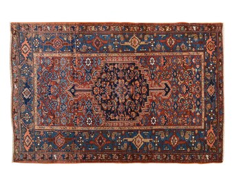 4x6 rug, 4.4 x 6.4 rug, Vintage Rug", Area Rug, Turkish Rug, 4.4 x 6.4 feet, Oushak Rug, Antique Rug, Oriental Rug, Handmade Rug, Old Rug