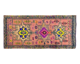 Turkish Rug, Vintage Rug, 2.10 x 6.7 feet, Oushak Rug, Antique Rug, Oriental Rug, Handmade Rug, Decorative Rug, Muted Rug, Old Rug,Area Rug