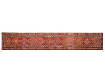 Handwoven One-of-a-Kind Vintage  Kurdish Herki Runner 85x475 cm (2.8x15.6 ft) | 60+ Years Old