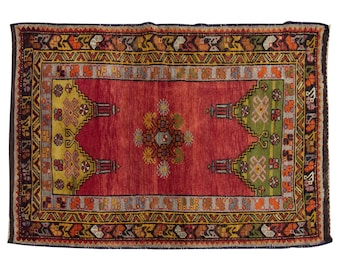 3.3 x 4.7 feet Turkish Nomadic Rug, Toros Mountain Rug, Oushak Rug, Area Rug, Vintage Rug,  Rare Rug, Oriental Rug, Handmade Rug,Old Rug