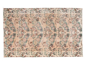 Area Rug, Turkish Rug, Vintage Rug, 3.9 x 6.8 feet, Oushak Rug, Antique Rug, Oriental Rug, Handmade Rug, Decorative Rug, Muted Rug, Old Rug