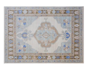 Large Vintage Turkish Kars Rug 300 x 425 cm | 9'10" x 13'11" ft Handmade Wool Carpet, Antique Tribal Area Rug, 60+ Years