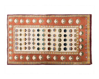 Vintage Rug", Area Rug, Turkish Rug, 3.2 x 6.0 feet, Oushak Rug, Antique Rug, Oriental Rug, Handmade Rug, Decorative Rug, Muted Rug, Old Rug