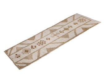 3'4 X 10'7 ft Runner Carpet, Muted Runner Rug,Oushak Rug,Runner Rug,Turkish Runner Rug,Vintage Rug,Hallway Rug,Turkish Rug,Home Decor Runner