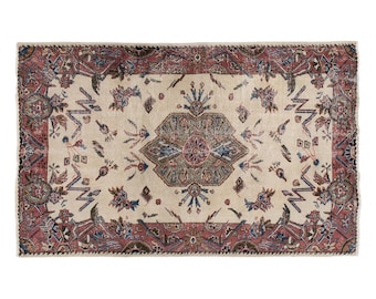 Large Rug, Area Rug, Turkish Rug, Vintage Rug, 4'2 x 7'3 feet, Antique Rug, Oriental Rug, Handmade Rug, Decorative Rug, Oushak Rug, Old Rug