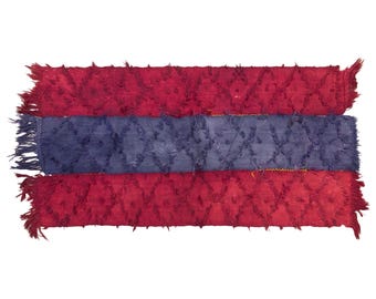 Vintage Turkish Cihanbeyli Curtain Kilim, 3x5.9 ft, 90x180 cm, Handmade Wool Kilim