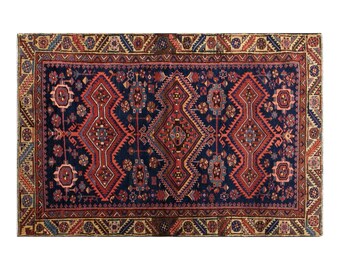 Vintage Oushak Rug – 60+ Years Old – Handmade Wool Rug – 97 x 130 cm / 3.2 x 4.3 ft – Antique Anatolian Rug – One of a Kind Decorative Piece