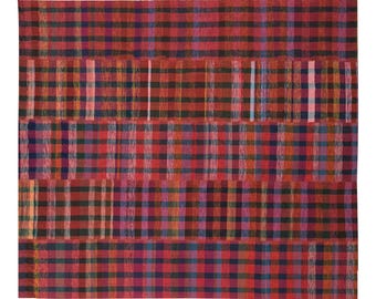 Goat Hair Kilim Rug, 357 x 430 cm , Turkish Kilim Rug, Minimalist Modern Kilim Rug, Striped Turkish Rug, Minimal Kilim Rug 11'9 x 14'1 feet
