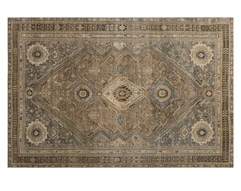 60+ YO Vintage Rug, Area Rug, Turkish Rug, 6.7x10 ft, Oushak Rug, Antique Rug, Oriental Rug, Handmade Rug,Decorative Rug, Muted Rug,Old Rug