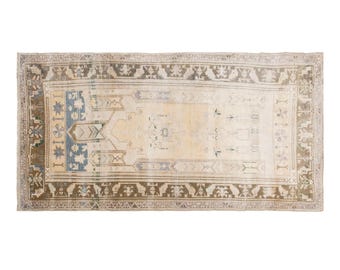124 x 260 cm Rug, Oushak Rug", Area Rug, Turkish Rug, Vintage Rug, 4 x 8'6 feet, Antique Rug, Oriental Rug, Handmade Rug