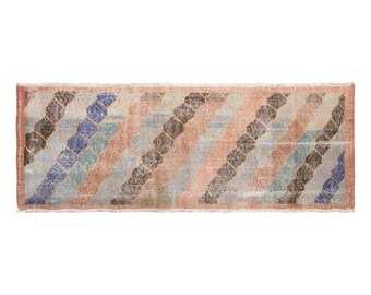 Vintage Turkish Runner Rug, 2x5.4 ft, 61x165 cm, Handmade Wool Area Rug