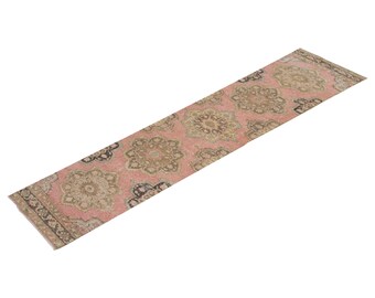 2'7 X 13'1 ft Vintage Rug Runner,Floor Oushak Rug,Hallway Turkish Rug Runner,Oushak Rugs,long runner, narrow long runner,Oushak Long Runner