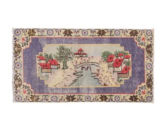 Oushak Rug, Floor Rug, Area Rug, Turkish Rug, Vintage Rug, 2'8 x 4'11 ft, Antique Rug, Oriental Rug, Handmade Rug, Decorative Rug, Old Rug