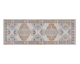 Vintage Handwoven Kars Runner Rug 93 x 305 cm | 3'1" x 10'0" ft Turkish Tribal Wool Rug, Muted Antique Runner, 60+ Years