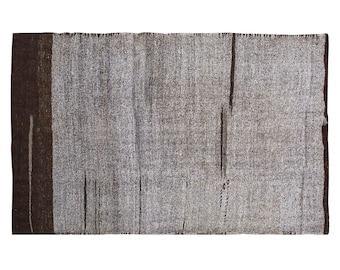 Minimalist Kilim Rug,Goat Hair Turkish Rug,Solid Kilim Rug 5'7 x 9'9 feet,Minimal Kilim Rug,171x298cm,Goat Hair Turkish Kilim Rug