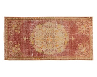 Small Rug, 2'7 x 5'5" feet / 78 x 164 cm,Vintage Rug, Turkish Rug,Oushak rug,Small oushak Rug,Area Rug,Shabby Rug, Small Area Rug