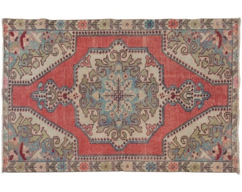 Area Rug, "Turkish Rug, Vintage Rug, 4.6 x 6.11 feet, Oushak Rug, Antique Rug, Oriental Rug, Handmade Rug, Decorative Rug, Muted Rug,Old Rug