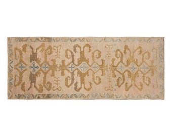 Kars Runner Rug, 5'1" x 12'8" feet 156 x 387 cm,Muted Turkish Rug, Vintage Runner Rug,Turkish Rug,Decorative Rug